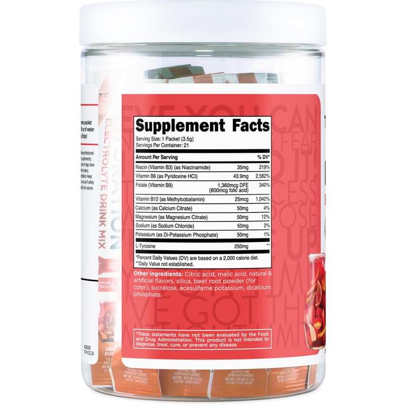 TransformHQ Hydration Drink Mix (21 Single-Serving Packets, Fruit Punch) -