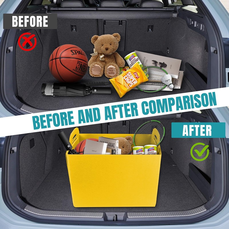 Hovom 2PCS Car Trunk Organizer, Foldable Trunk Organizer for SUV,