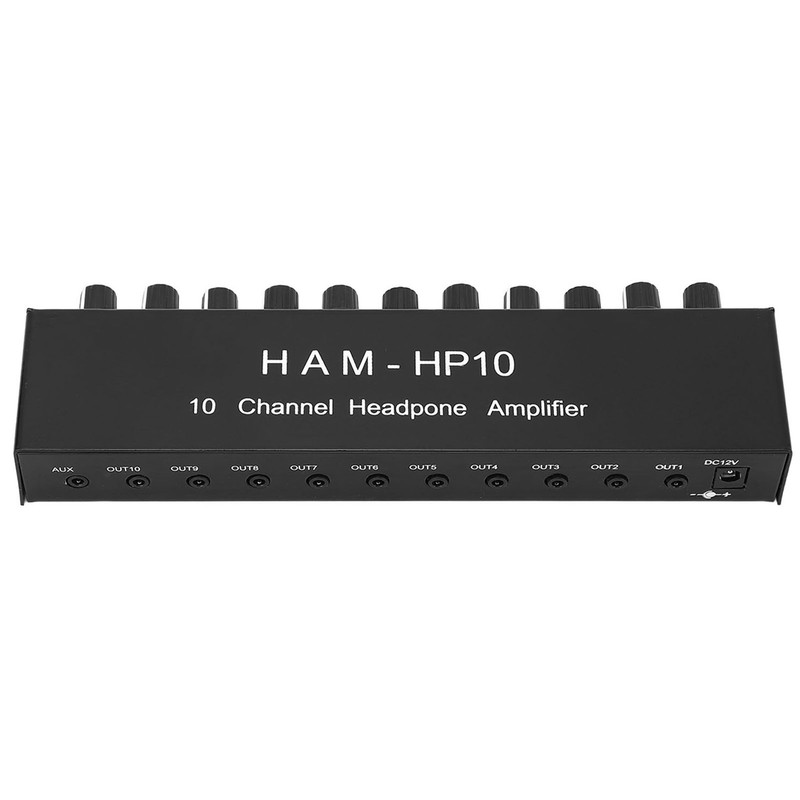 10 Channel Headpone Magnifier Stereo Audio Distribution Splitter Independent Control