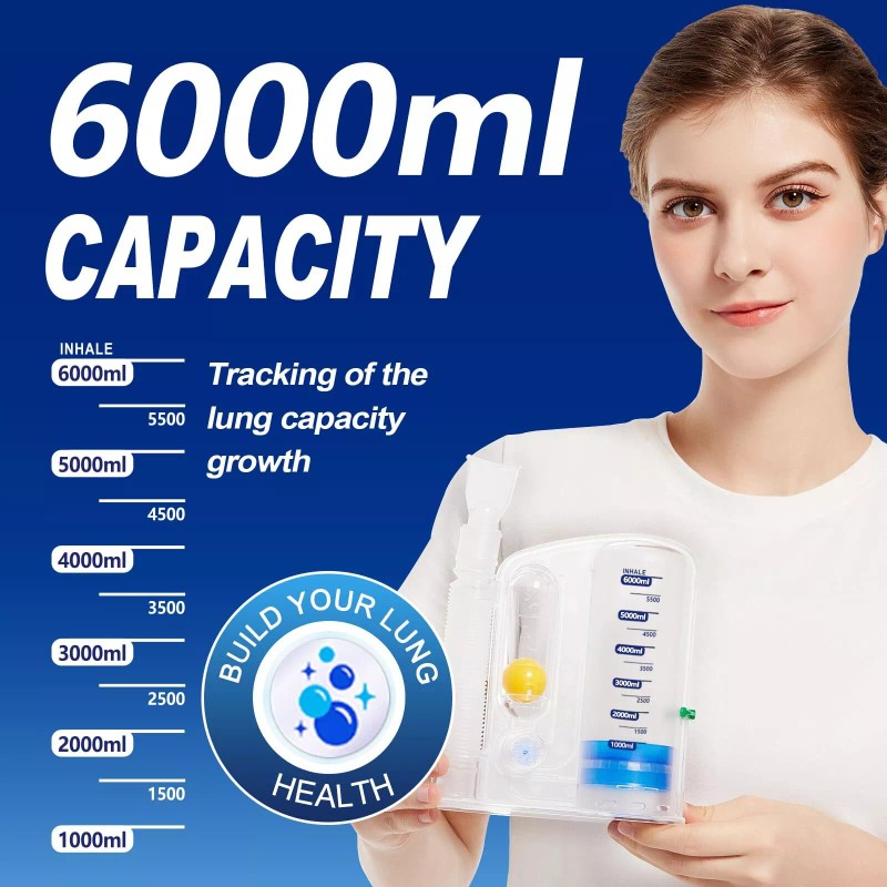 TyeinGo 6000ml Lung Exerciser Breathing Trainer for Enhanced Respiratory Fitness