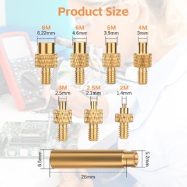 TNEDFOD Pack of 8 Soldering Tips Melting Aid for M2 M2.5 M3 M4 M5 M6 M8 Thread Insert for 900M, T18, Weller ST Series Soldering Tips 3D Printer Accessories Threaded Inserts Melting Nuts