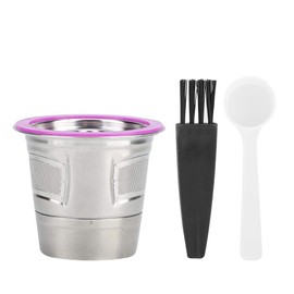 Filtro reutilizable K-Cup con cuchara de café de acero inoxidable reutilizables cápsulas con tapas reutilizables compatibles con KEURIG 2.0, para KEURIG 1.0 y Mini Plus