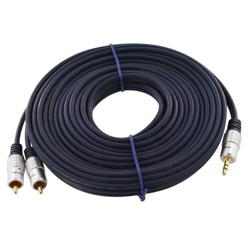 4m Stereo Audio Cable 3.5mm AUX Jack to 2RCA Red