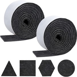 Shappy 2 Packs 120 x 1 x 0.12 Inch Felt Strips with Adhesive Backing Felt Tape Roll Non Slip Self Adhesive Cuttable Furniture Pads for Protecting Hardwood Floors, Chairs, Wall(Dark Grey)
