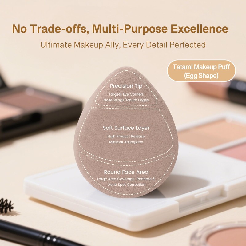 MoMo's Workshop TATAMI Powder puff, double-sided rubycell, large puff air