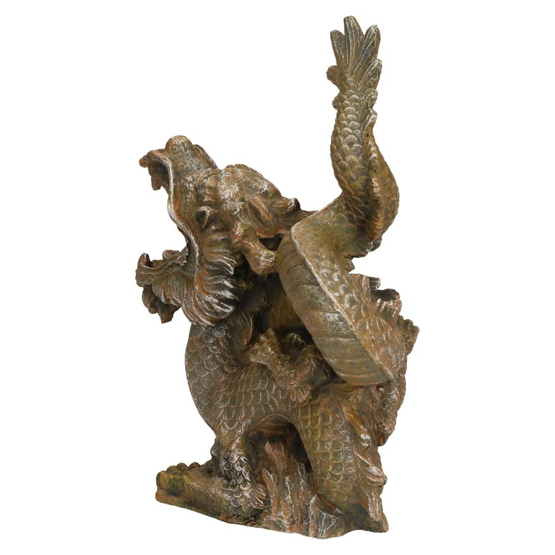 Aquatic Aquarium Decor Aged Golden Dragon Medium Fish Tank Ornament