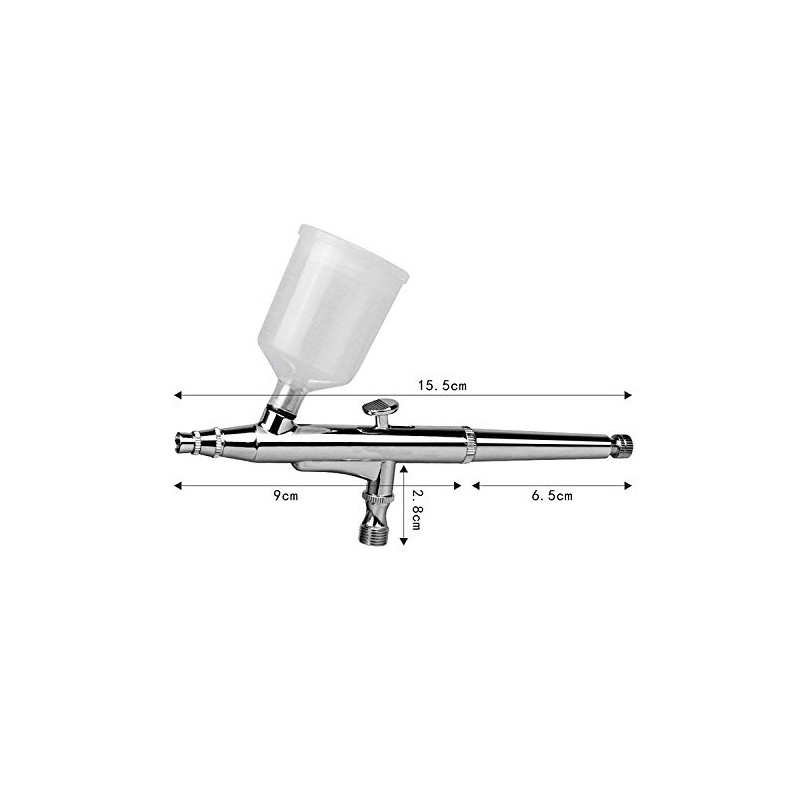 CYBERNOVA Double-Action Trigger Air-Paint Control Large Capacity Cup Airbrush