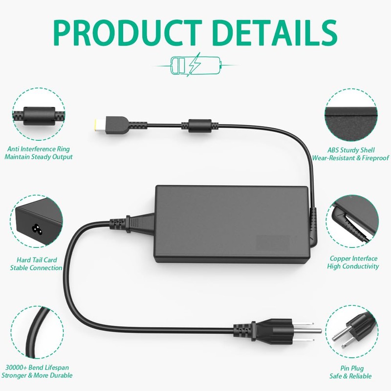 Hyfucroehai 245W Slim Charger with Lenovo Legion 5i,7 16iax10 ADL245SCC3A