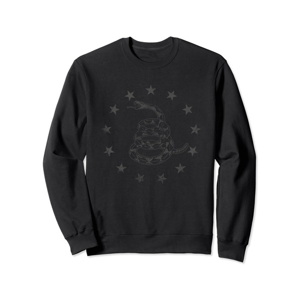 Gadsden Flag Snake Betsy Ross Stars - Tactical Black Sweatshirt