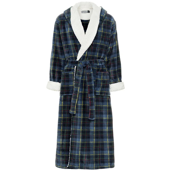 Alexander Del Rossa Men’s Long Hooded Sherpa Robe, Hooded Big
