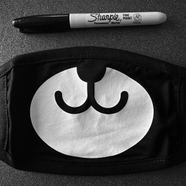 Black Bear Face Mask Cover Unisex KPOP Breathable Material