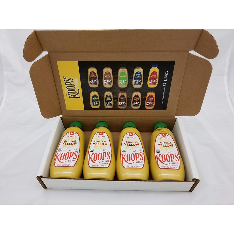 Koops' Organic Yellow Mustard, 12 oz. Bottle, 4 Pack