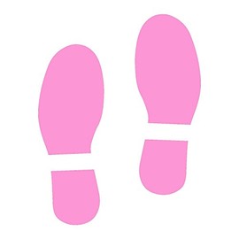 LiteMark 9 Inch Pink Removable Spy Foot Prints Decal Stickers Floors Walls - Pack of 12