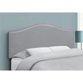 Monarch Bed Headboard Only Full Size Bedroom Upholstered Pu Leather Look Grey