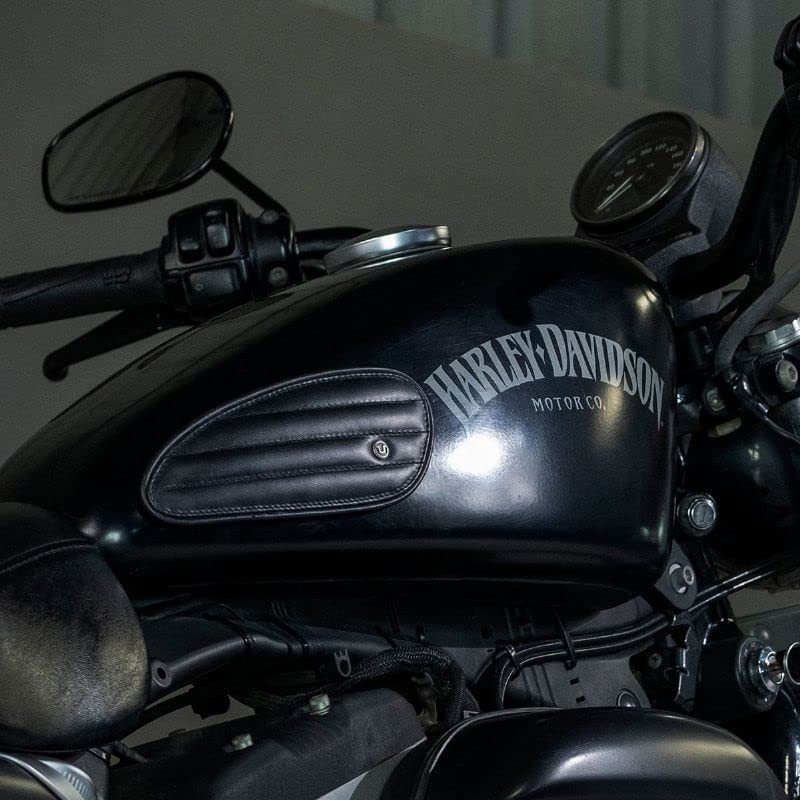 TRIP MACHINE TANK PADS MINI LEATHER CLASSIC STRIPES Motorcycle Tank