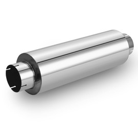 A-KARCK 5" Inlet Exhaust Resonator, 5" Inlet 5" Outlet 30" Overall Length Muffler Resonator Stainless Steel