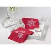 Fennco Styles Embroidered Snowflake Hemstitched Linen Cotton Guest Towel 14"x22"