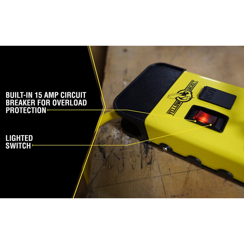 Yellow Jacket - Tira protectora de sobretensión de metal, 8-Outlet