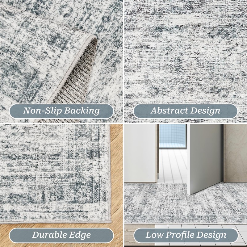 Restydon Rug Runners for Hallways Non Slip - 2x8 Runner