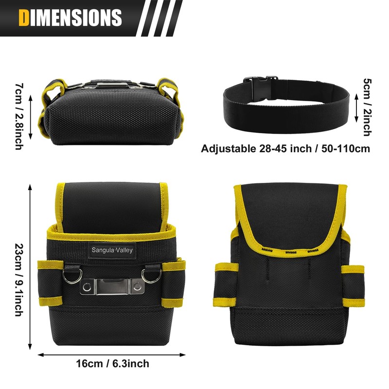 Tool Belt, Professional Electrician Bag, Tool Bag Belt with Multiple