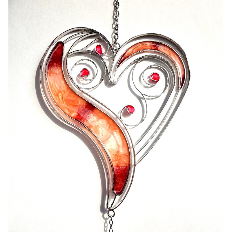 Formano Modern Decorative Hanging Triple Heart Hanging Window Decorative Tiffany