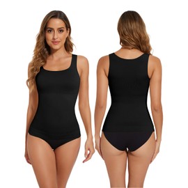 Joyshaper Shapewear Tank Top for Women Slimming Tummy Control Shaping Control Vest Top Women's Compression Tops Camisole Compression Cami Top Black#01 L