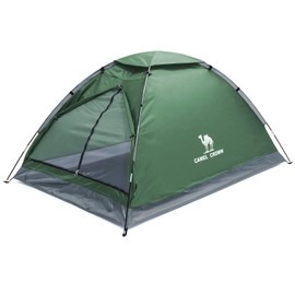 CAMEL CROWN 2 Person Camping Tent with Removable Rain Fly, Easy Setup Outdoor Tents Water Resistant Lightweight Portable for Family Backpacking Camping Hiking Traveling (Army green-2person)