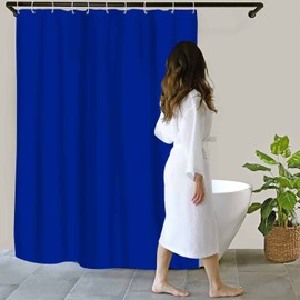 NTETSN Classic Royal Blue Shower Curtain, Solid Color Bathroom Curtain 60 X 72 Inches