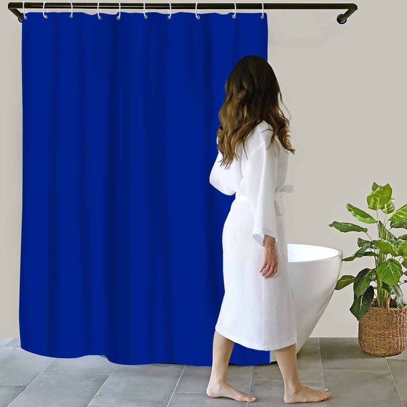Classic Royal Blue Shower Curtain, Solid Color Bathroom Curtain 60