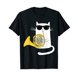 Jazz Cat Playing French Horn - Cool Smooth T-Shirt
