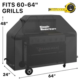 Simple Houseware 64 in. Heavy-Duty BBQ Gas Grill Cover, 600D Polyester Waterproof, Weather-Resistant