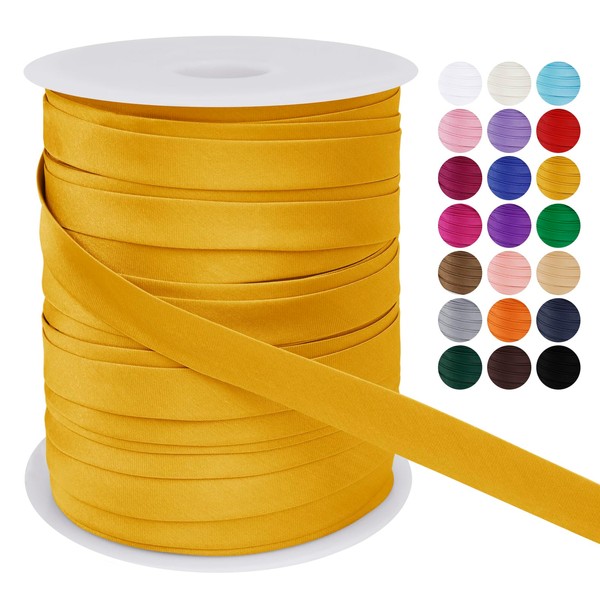 LEREATI Satin Bias Tape Double Fold 3/5 Inch x 55