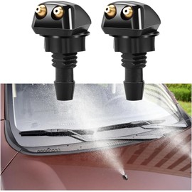 2 Pack Car Front Windshield Washer Nozzles, Automotive Wiper Washer Nozzle Kit Replacement with Rubber Gasket, Universal Accessories Suitable for Most Car, SUV, Truck