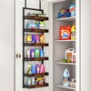 bukfen Over the Door Pantry Organizer, 6-Tier Adjustable Wooden Basket
