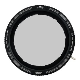 H&Y PL Filter, 2.3 - 3.0 inches (58 - 77 mm), REVORING CPL with Variable Adapter Ring, Circular Polarizing Filter, Filter Diameter: 2.3 inches (58 mm), 2.4 inches (62 mm), 2.6 inches (67 mm), 3.0