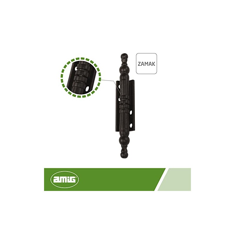 Amig Decorative Removable Zamak Hinge with Finial for Cupboard and