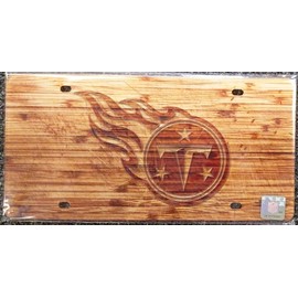 Stockdale Tennessee Titans Woodgrain Design Deluxe Laser Cut Acrylic Inlaid License Plate Tag Football