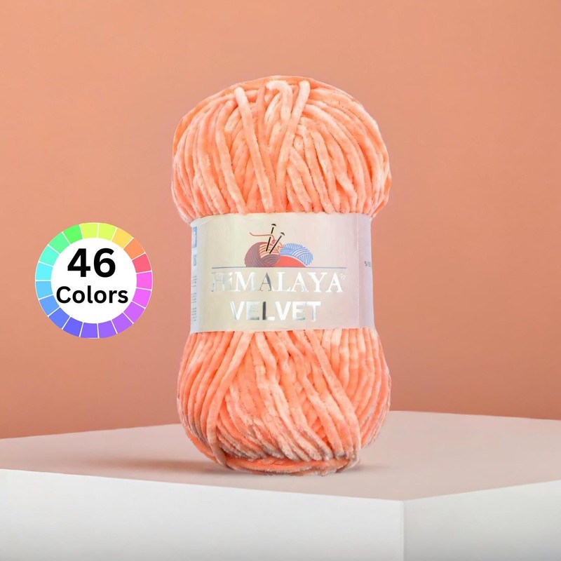 Himalaya Velvet Chenille Yarn, 1 Ball, 100 g, 120 m,