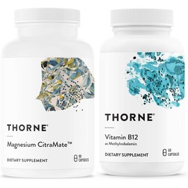 Magnesium CitraMate 90 Capsules + B 12 60 Capsules, Support, Skeletal Muscles, Cardiac, Lung Function, and Bone Density, Gluten-Free, Dairy-Free, Soy-Free