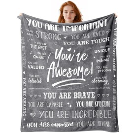 Men Blanket Get Well Gifts for Men - You are Awesome 40" x 50" Soft Throw Blanket - Inspirational Gift for Him Thinking of You Friendship Feel Better After Surgery Gifts
