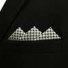 SHLAX&WING Checked Black White Handkerchieves Mens Pocket Square Silk Hanky