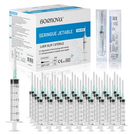 BORNOVA - 3 ml / 100 pieces with 21 g Luer Slip (pre-assembled), liquid dispenser made of high-quality plastic, suitable for liquid measurements. (3 ml / 100 pieces)