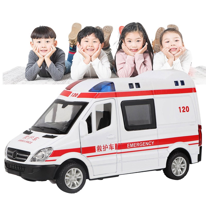 1:36 Hospital Rescue Ambulance Diecast Alloy Model With Pull Back