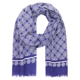 LINDENMANN Men's Scarf Blue Men's Scarf Thin 100% Cotton, blue