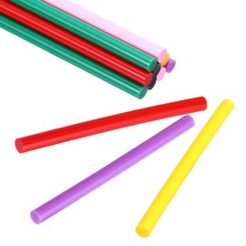 WorkBless 12-Pack Colored Hot Glue Sticks, 0.27in x 4in Length, Vibrant Adhesive for Crafts, DIY, and Decor