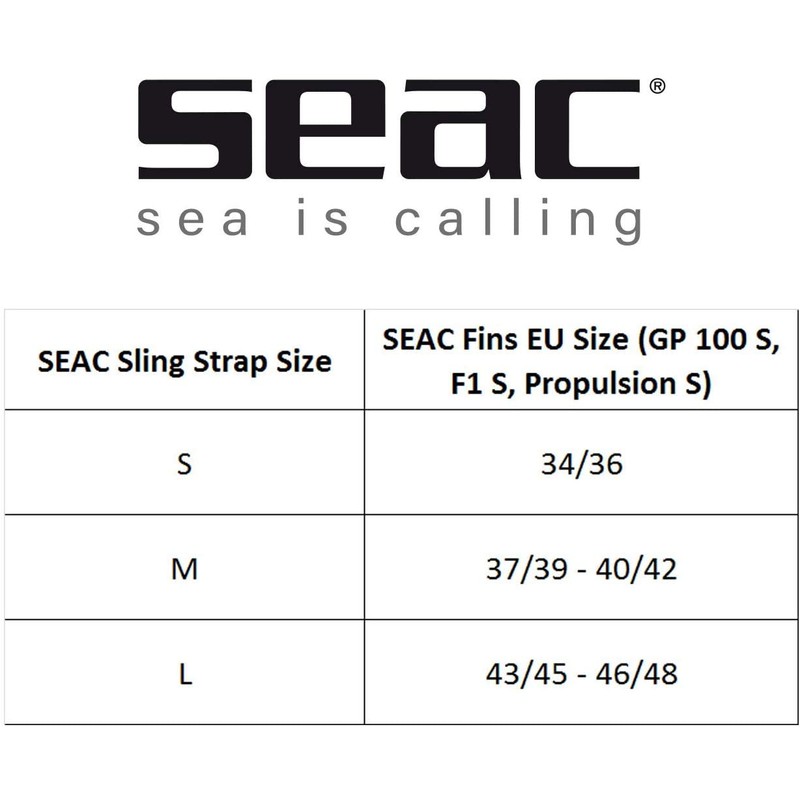 SEAC Unisex's Sling Strap for Scuba Diving Fins F1 S/Propulsion
