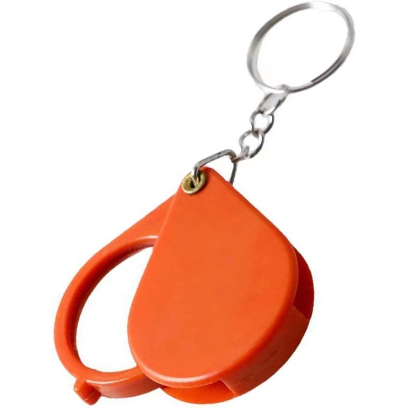 10X Magnifying Glass, Keychain Magnifier, Orange, Portable, for Small Objects