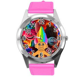 TAPORT Hot Pink Leather Round Watch for Gnomes Fans Hot Pink Bracelet, hot pink, Bracelet