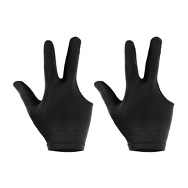PATIKIL 3 Fingers Pool Gloves, 2 Pack Billiard Gloves Left & Right Hand Show Gloves Pool Cue Glove for Shooter Carom Pool Snooker Cue Sport, Black