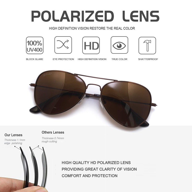 Metal Aviator Small Face Men Women Teens UV400 Polarised Sunglasses